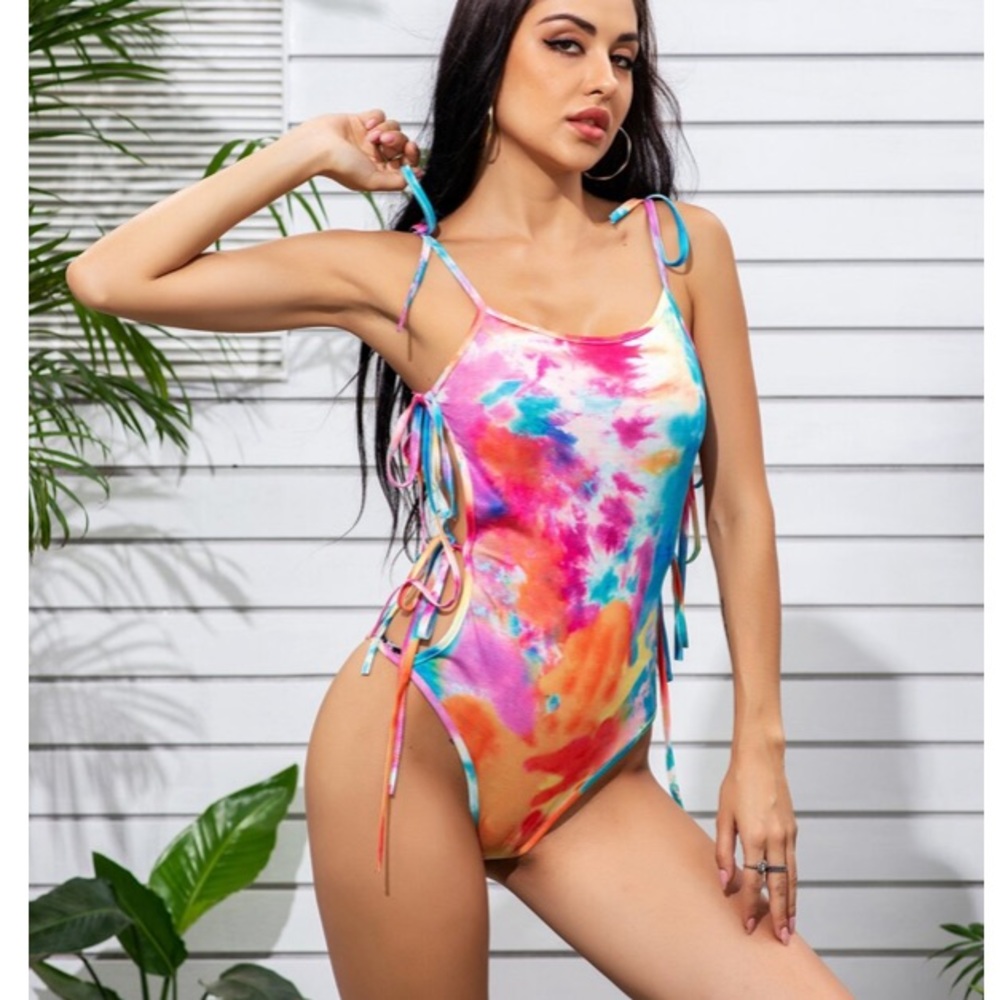 SO SEXY TIE DYE STRAPPY BODYSUIT ~NWT